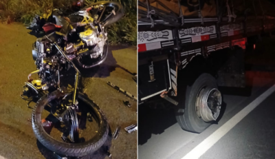 Colisão entre moto e caminhão termina em morte de jovem em Apiúna