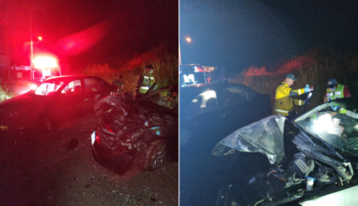 Colisão na BR-470 faz carro despencar em ribanceira e deixa ferido em Gaspar