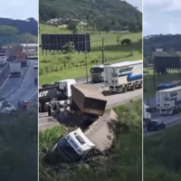 Congestionamento na BR-101 passa de 20 km depois de acidente em Penha