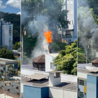 Princípio de incêndio mobiliza bombeiros em churrascaria de Blumenau