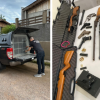 Investigado por disparo em briga de rua é preso com arsenal em Gaspar