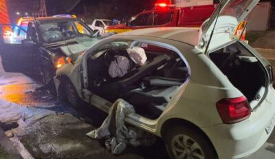 Mulher é encaminhada ao hospital após acidente em Timbó