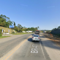 Obras provocam bloqueio em trecho da BR-470, em Blumenau, nesta segunda-feira