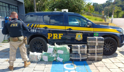 Mais de 160 kg de maconha são apreendidos depois de perseguição na BR-470