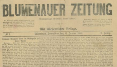 Há 131 anos: voltava a circular o primeiro jornal de Blumenau