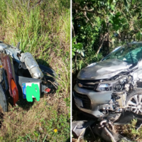 Motociclista morre em acidente entre carro e moto na BR-470, em Apiúna