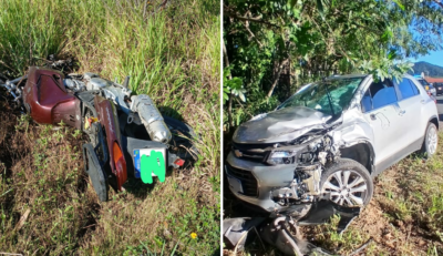 Motociclista morre em acidente entre carro e moto na BR-470, em Apiúna