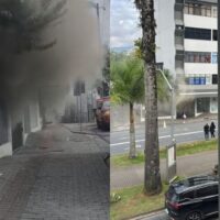 VÍDEO – Incêndio atinge edifício no Centro de Blumenau
