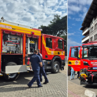 Mais leve, tecnológico e ergonômico: caminhão pioneiro chega a Blumenau para reforçar combate a incêndios