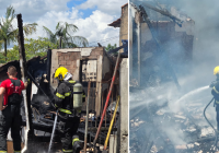 Incêndio mobilizou três viaturas do Corpo de Bombeiros de Blumenau - Foto: Reprodução